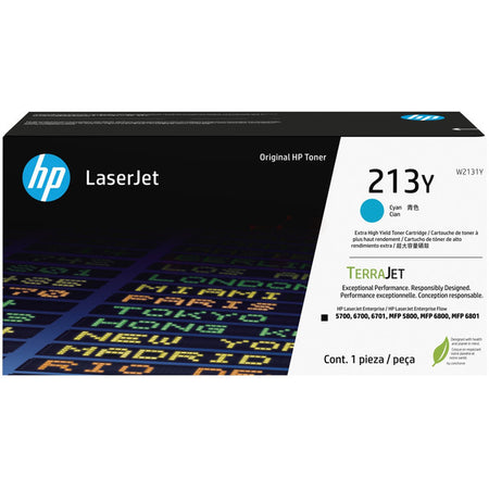 Original HP W2131Y / 213Y Tonerkartusche cyan extra High-Capacity, 12.000 Seiten