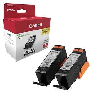 Original Canon 0318C010 / PGI-570 PGBKXL Tintenpatrone schwarz High-Capacity pigmentiert Doppelpack Blister mit Sicherheitsband, 1.000 Seiten, Inhalt 22 ml, VE=2