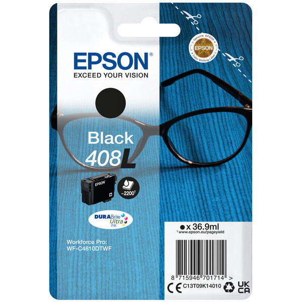 Original Epson C13T09K14010 / 408L Tintenpatrone schwarz High-Capacity, 2.200 Seiten, Inhalt 36,9 ml