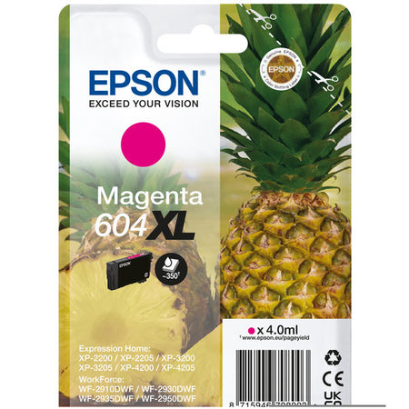 Original Epson C13T10H34010 / 604XL Tintenpatrone magenta High-Capacity, 350 Seiten, Inhalt 4 ml