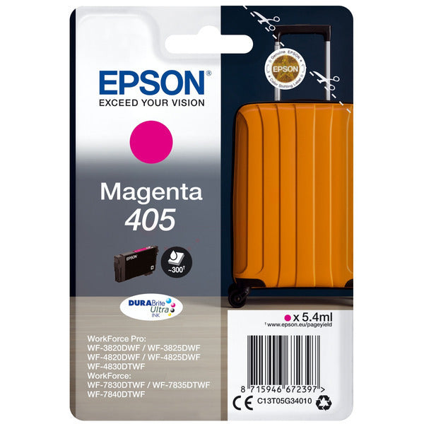 Original Epson C13T05G34010 / 405 Tintenpatrone magenta, 300 Seiten, Inhalt 5,4 ml