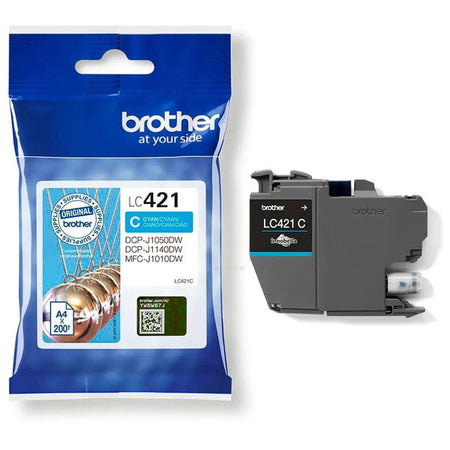 Original Brother LC-421C Tintenpatrone cyan, 200 Seiten