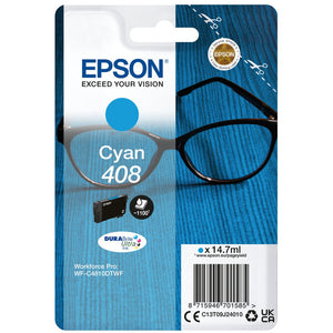 Original Epson 408 Tintenpatrone cyan (Brille)