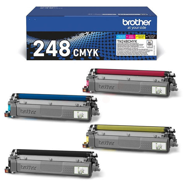 Original Brother TN-248CMYK Toner MultiPack Bk,C,M,Y, 1.000 Seiten, Inhalt VE=4