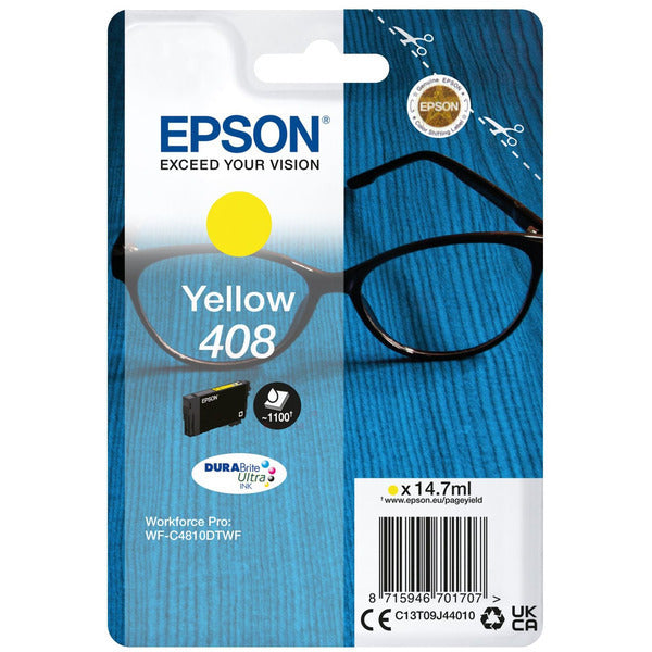 Original Epson C13T09J44010 / 408 Tintenpatrone gelb, 1.100 Seiten, Inhalt 14,7 ml