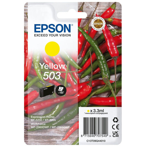 Original Epson C13T09Q44010 / 503 Tintenpatrone gelb, 165 Seiten, Inhalt 3,3 ml