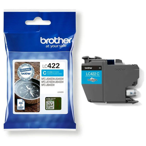 Original Brother LC-422C Tintenpatrone cyan, 550 Seiten
