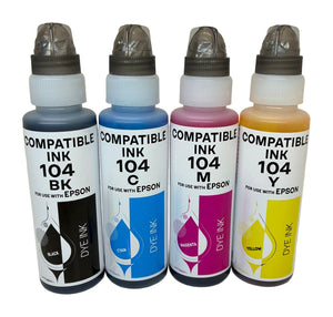 Refill Epson 104 Tintenflasche 4er-Set Bk,C,M,Y · Inhalt 4x65ml