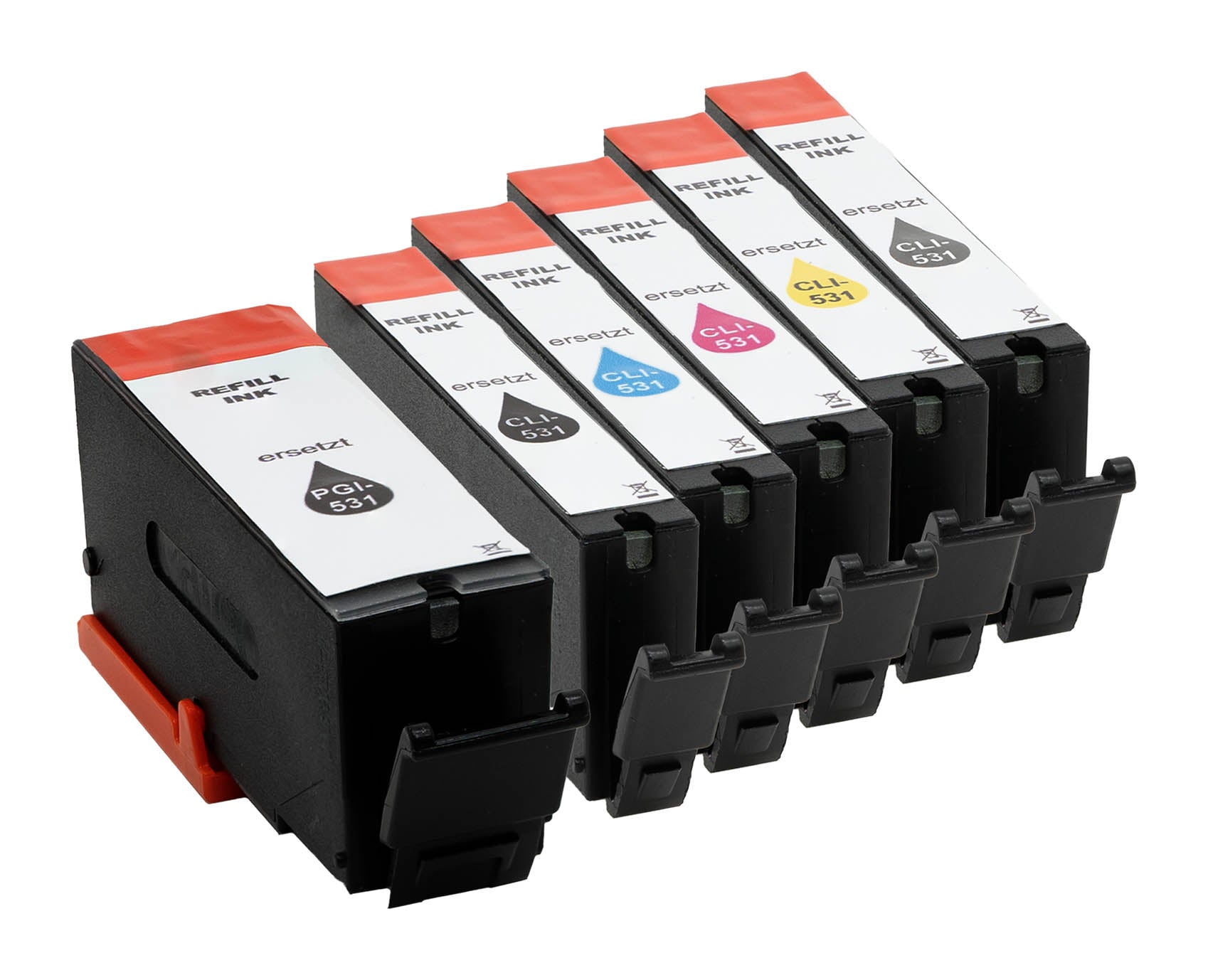 Kompatibel für Canon 6117C004 / PGI-530/CLI531 Tintenpatrone MultiPack 1xPGI + 5x CLI Bk,C,M,Y,GY, Inhalt VE=6