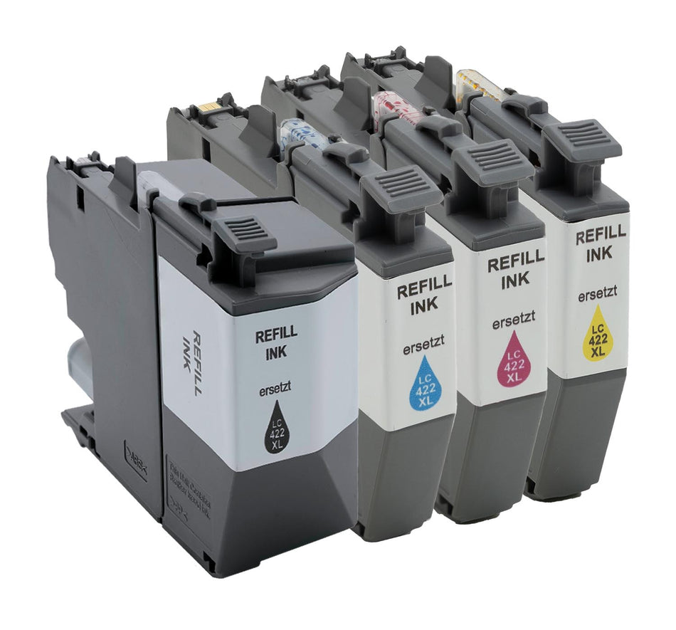 Kompatibel für Brother LC-422XLVAL Tintenpatrone MultiPack Bk,C,M,Y, Inhalt 1x3000pg +  3x1500pg