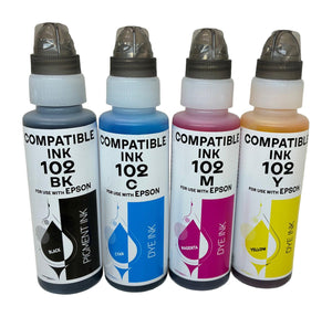 Refill Epson 102 Tintenflasche 4er-Set Bk,C,M,Y · Inhalt 1x100ml + 3x70ml