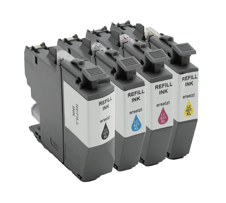 Kompatibel für Brother LC-421XLVAL Tintenpatrone MultiPack Bk,C,M,Y, 500 Seiten, Inhalt VE=4