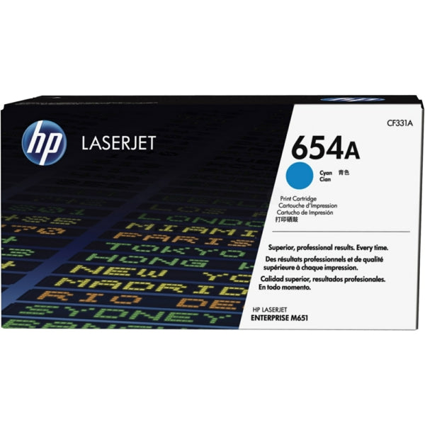 Original HP CF331A / 654A Tonerkartusche cyan, 15.000 Seiten