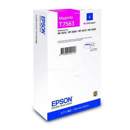 Original Epson C13T75634N / T7563 Tintenpatrone magenta, 1.500 Seiten, Inhalt 14 ml