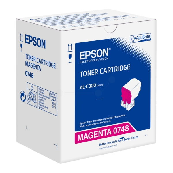 Original Epson C13S050748 / 0748 Toner-Kit magenta, 8.800 Seiten