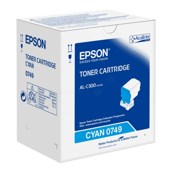 Original Epson C13S050749 / 0749 Toner-Kit cyan, 8.800 Seiten