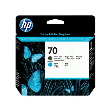 Original HP C9404A / 70 Druckkopf schwarz matt + cyan, Inhalt 130 ml