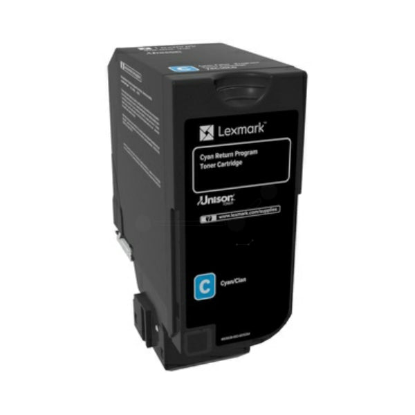 Original Lexmark 74C2HCE Toner-Kit cyan return program corporate, 12.000 Seiten