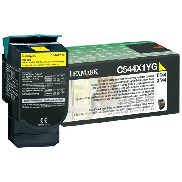 Original Lexmark C544X1YG Toner gelb extra High-Capacity return program, 4.000 Seiten