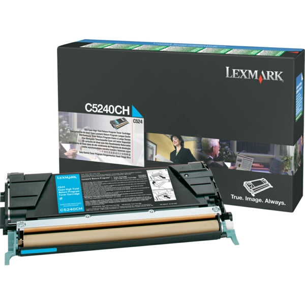 Original Lexmark C5240CH Toner-Kit cyan High-Capacity return program, 5.000 Seiten