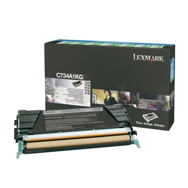Original Lexmark C734A1KG Toner-Kit schwarz return program, 8.000 Seiten