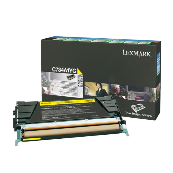Original Lexmark C734A1YG Toner-Kit gelb return program, 6.000 Seiten
