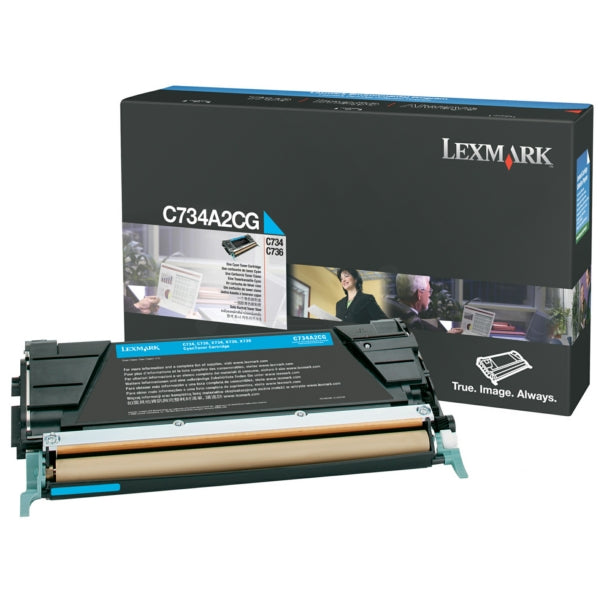 Original Lexmark C734A1CG Toner-Kit cyan return program, 6.000 Seiten