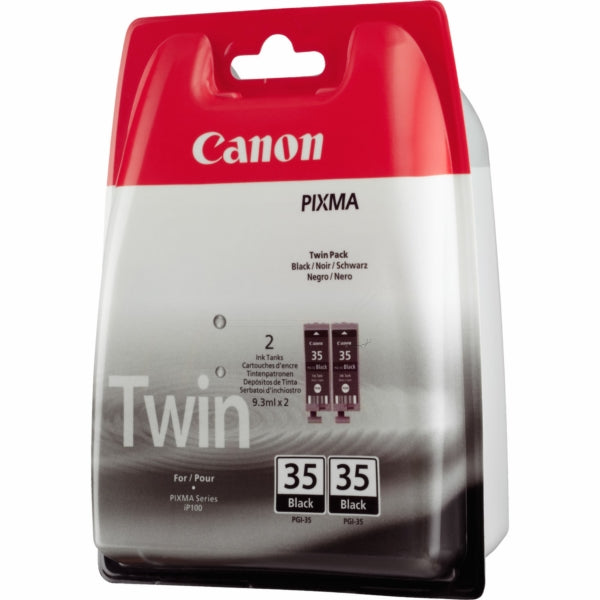 Original Canon 1509B029 / PGI-35 BK Tintenpatrone schwarz Doppelpack, 191 Seiten, Inhalt 9,3 ml, VE=2