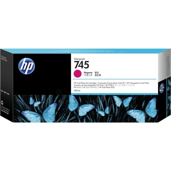 Original HP F9K01A / 745 Tintenpatrone magenta, Inhalt 300 ml