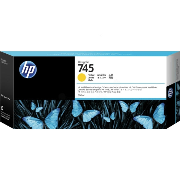 Original HP F9K02A / 745 Tintenpatrone gelb, Inhalt 300 ml