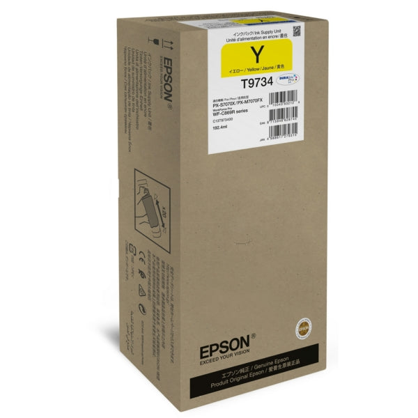 Original Epson C13T97340N / T9734 Tintenpatrone gelb, 22.000 Seiten, Inhalt 192,4 ml