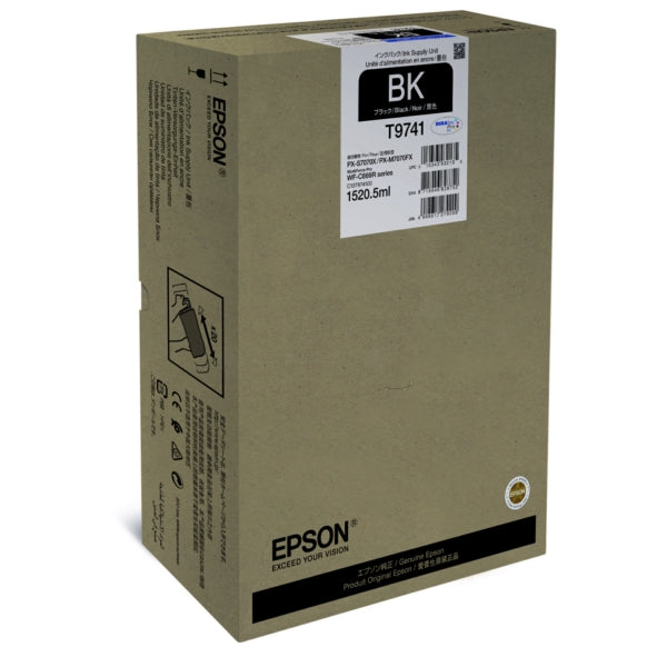 Original Epson C13T97410N / T9741 Tintenpatrone schwarz, 86.000 Seiten, Inhalt 1520,5 ml