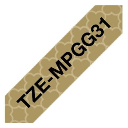 Original Brother TZ-EMPGG31 DirectLabel schwarz auf gold Laminat 12mm x 4m
