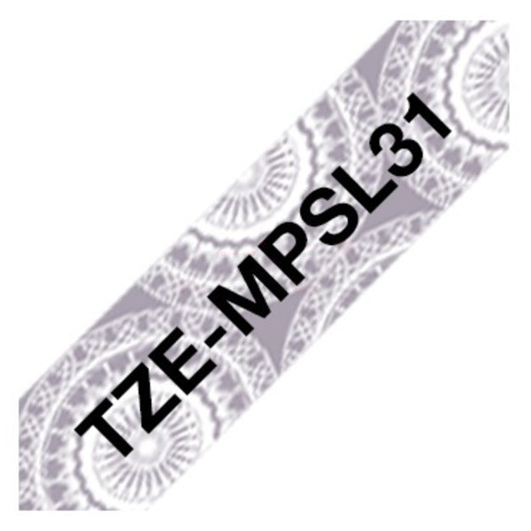 Original Brother TZ-EMPSL31 DirectLabel schwarz auf silber lace Laminat 12mm x 4m