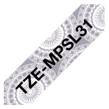 Original Brother TZ-EMPSL31 DirectLabel schwarz auf silber lace Laminat 12mm x 4m