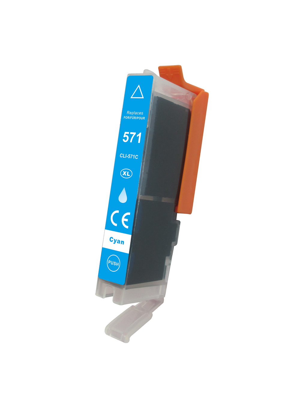 Kompatibel für Canon 0332C001 / CLI-571 CXL,0386C001 / CLI-571 C Tintenpatrone cyan, Inhalt 12 ml