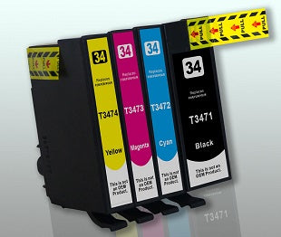 4 XL Tintenpatronen kompatibel zu Epson 34XL