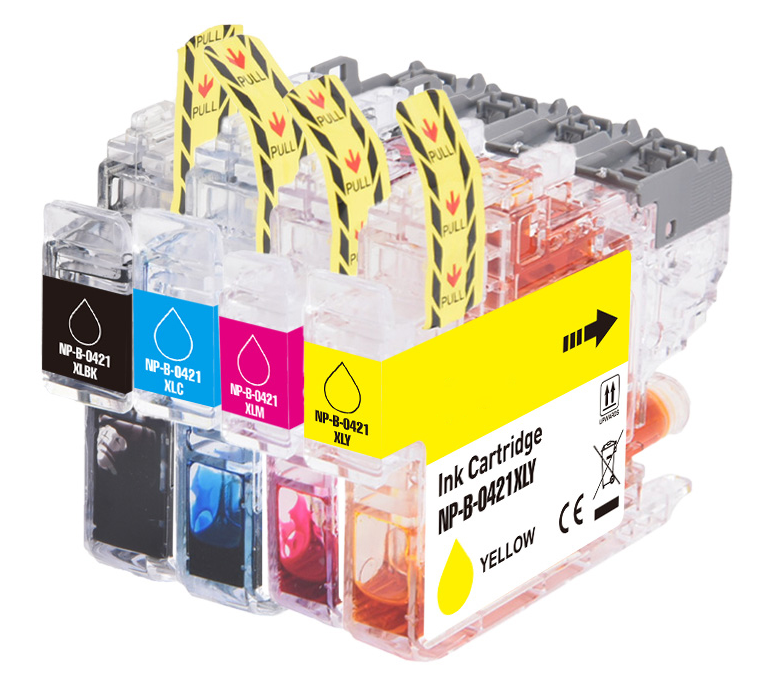 4 XL Tintenpatronen kompatibel zu Brother LC-421XLVAL