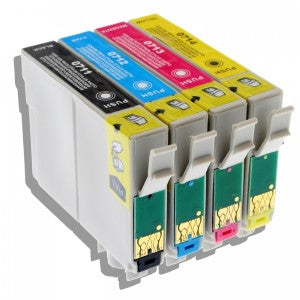 Kompatibel zu Epson T0715 Tintenpatrone 4er-Set Bk,C,M,Y