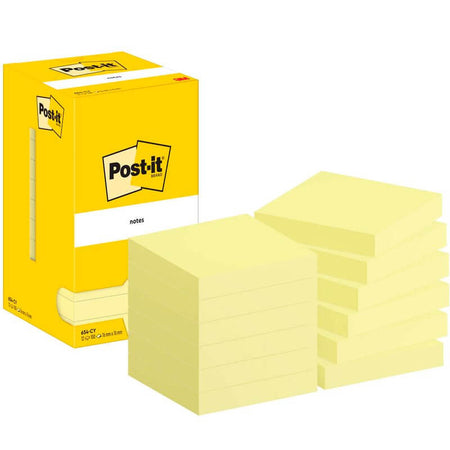 12 gelbe Post-it® Haftnotizen Standard 654 gelb 12 Blöcke