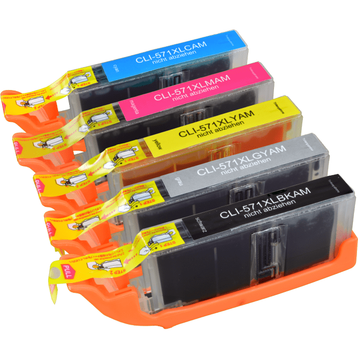 5 XL Tintenpatronen kompatibel zu Canon CLI-571 & PGI-570