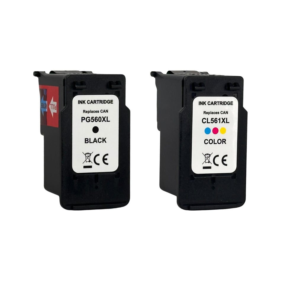 Kompatibel zu Canon PG-560XL + CL-561XL Tintenpatrone 2er-Set schwarz + color