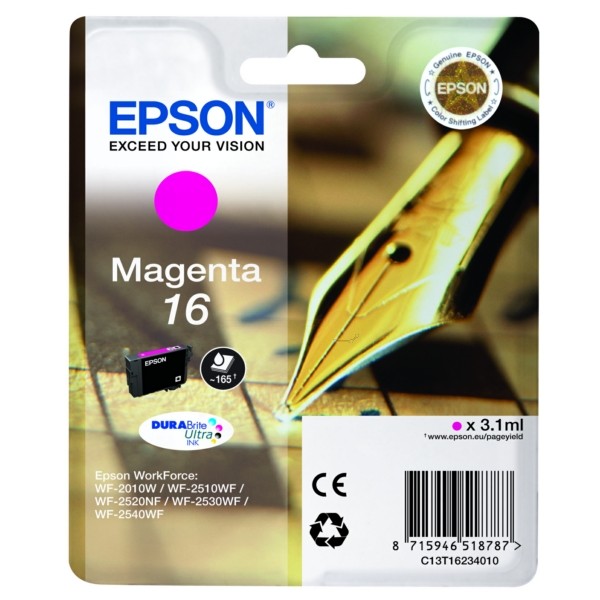 Original Tintenpatrone magenta Epson 16 (C13T16234012)