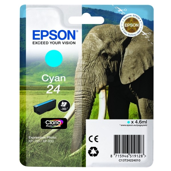 Original Tintenpatrone cyan Epson 24 (C13T24224012)