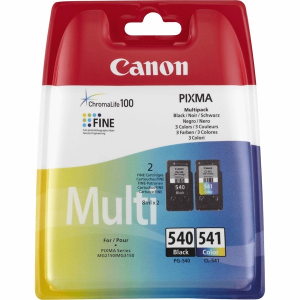 Original Tintenpatrone Multipack schwarz + color Canon PG-540 CL 541 (5225B006)