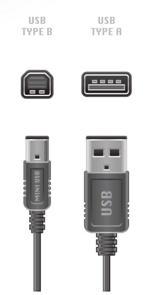 Druckerkabel-Stecker USB-A auf USB-B Abbildung