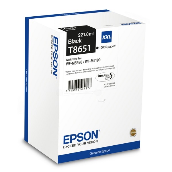 Original Tintenpatrone schwarz Epson T8651 (C13T865140)