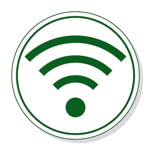 WLAN-Symbol grün auf weißem Hintergrund