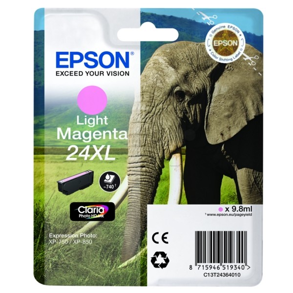 Original Tintenpatrone magenta hell High-Capacity Epson 24XL (C13T24364012)