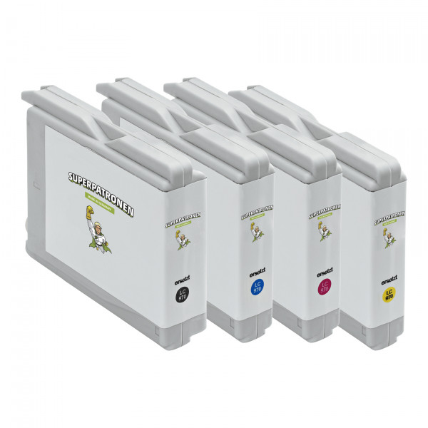 4 Tintenpatronen kompatibel zu Brother LC-970VALBP